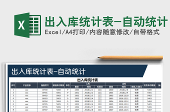 2021年出入庫統(tǒng)計表-自動統(tǒng)計