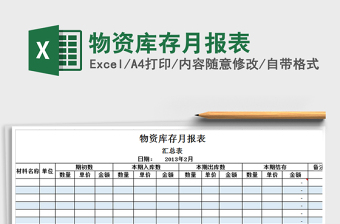 2022年物資庫存月報(bào)表免費(fèi)下載