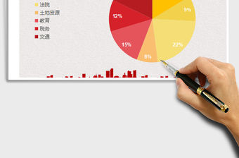 2021年政府機關黨政黨建風餅圖表模板