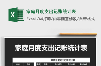 2021年家庭月度支出記賬統(tǒng)計表免費下載