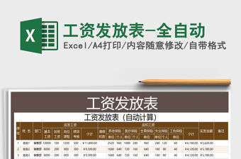 2021年工資發放表-全自動