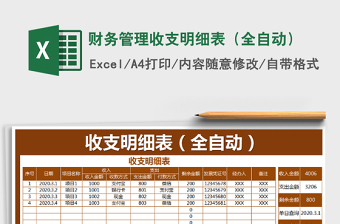 2021年財(cái)務(wù)管理收支明細(xì)表（全自動(dòng)）
