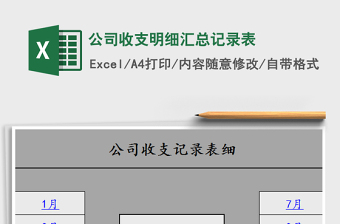 2021年公司收支明細(xì)匯總記錄表