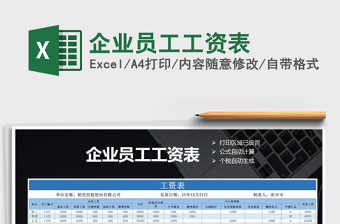 2021年企業(yè)員工工資表