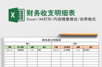 2022年財務(wù)收支明細表免費下載