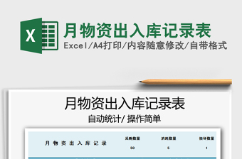 2021年月物資出入庫記錄表