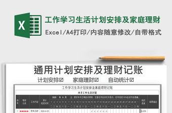 2021年工作學習生活計劃安排及家庭理財