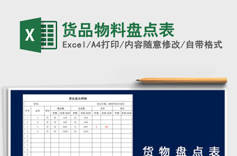 2021年貨品物料盤點表