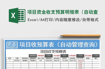 2022年項目資金收支預算明細表（自動查