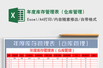 2021年年度庫(kù)存管理表（倉(cāng)庫(kù)管理）
