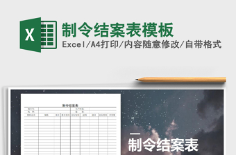 2021年制令結(jié)案表模板