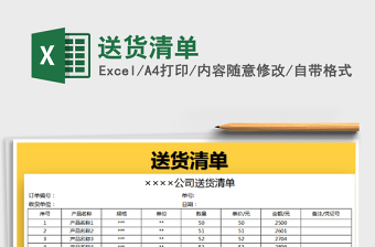 2021年送貨清單
