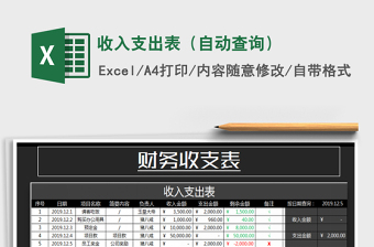 2022收入支出表（自动查询）