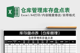 2022仓库库存盘点表（库存管理）