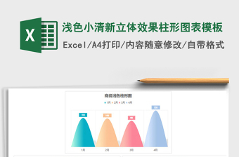 2022年淺色小清新立體效果柱形圖表模板免費下載