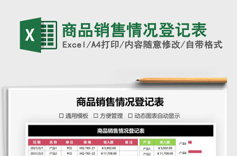 2021年商品銷(xiāo)售情況登記表