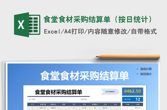 2021年食堂食材采購(gòu)結(jié)算單（按日統(tǒng)計(jì)）