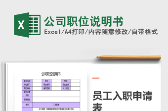 2022年公司職位說明書