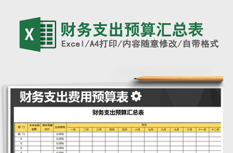 2022年財務(wù)支出預(yù)算匯總表免費(fèi)下載