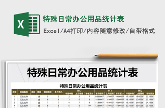 2021年特殊日常辦公用品統(tǒng)計(jì)表
