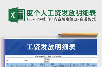 2021年度個人工資發放明細表