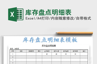 2021年庫存盤點明細(xì)表免費下載