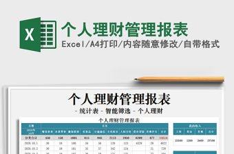 2021年個人理財管理報表