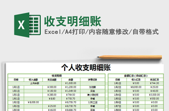 2021年收支明細(xì)賬