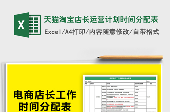 2021年天貓?zhí)詫毜觊L運(yùn)營計(jì)劃時間分配表