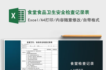 2021年食堂食品衛生安全檢查記錄表免費下載