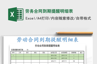 2022合同到期表格下载