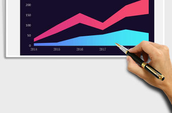 2021年彩色漸變堆積面積圖