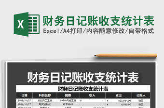 2021年財務日記賬收支統計表