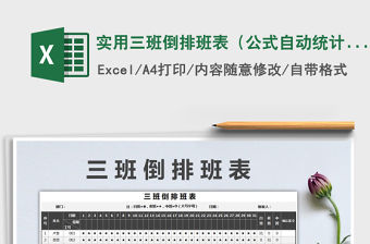 2022年實用三班倒排班表（公式自動統(tǒng)計考勤數據）免費下載