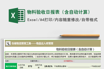 2022年物料驗(yàn)收日?qǐng)?bào)表（含自動(dòng)計(jì)算）免費(fèi)下載