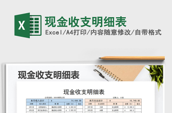 2021年現(xiàn)金收支明細(xì)表