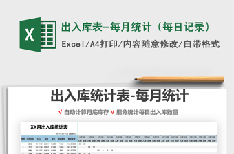 2021年出入庫(kù)表-每月統(tǒng)計(jì)（每日記錄）