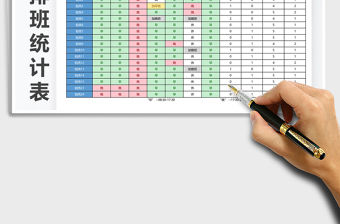 2021年一周排班統計表