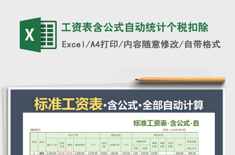 2022年工資表含公式自動統(tǒng)計個稅扣除免費下載
