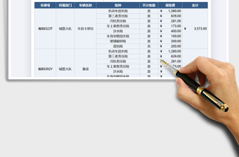 2021年政府公务车保险费用明细表