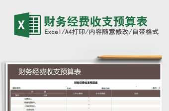 2021年财务经费收支预算表