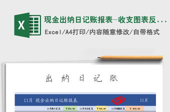 2021年現金出納日記賬報表-收支圖表反向對比分析免費下載