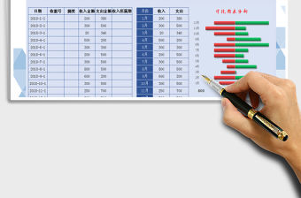 2021年現金出納日記賬報表-收支圖表反向對比分析免費下載