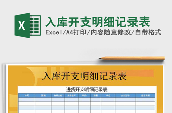2021年入庫開支明細記錄表免費下載