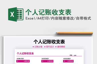 2021年個(gè)人記賬收支表