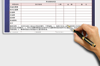 2022年出差預算表免費下載