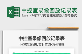 2021年中控室錄像回放記錄表