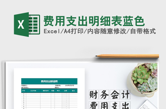 2022年費用支出明細(xì)表藍(lán)色免費下載