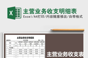 2022年主營業務收支明細表