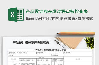 2021年產(chǎn)品設(shè)計和開發(fā)過程審核檢查表免費下載